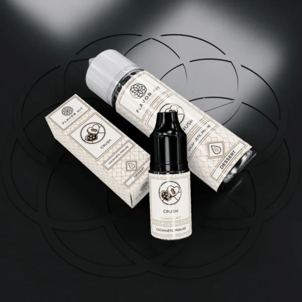 Crush, e-liquide cacahuète et chocolat de Flavor Hit, gamme Essentials