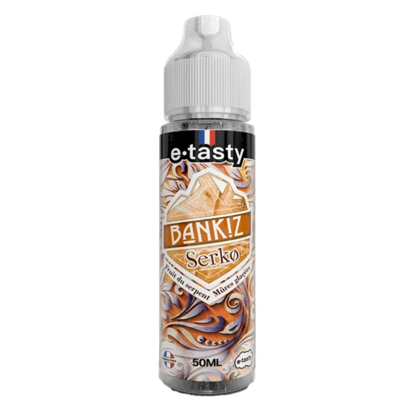 Serko, e-liquide fruit du serpent et mûres glacées d’e.tasty, gamme BANKIZ, flacon de 50 mL