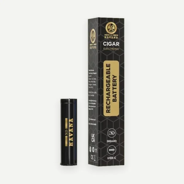 Batterie rechargeable e-cigare 500 mAh XO Havana avec son etui, recharge USB-C