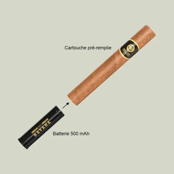 Batterie rechargeable 500 mAh XO Havana s inserant dans une cartouche pre-remplie Cubana