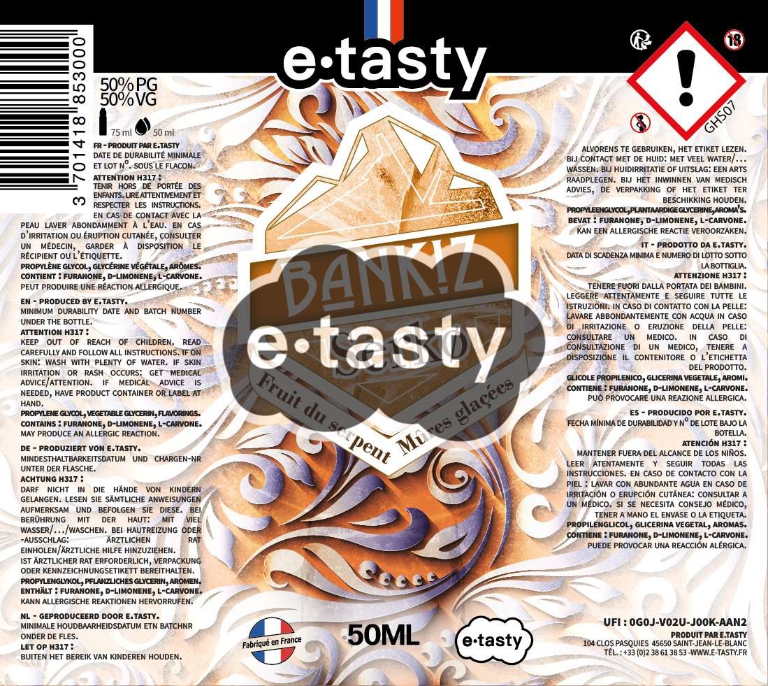 Étiquette du produit 0 mg/mL – 50 mL